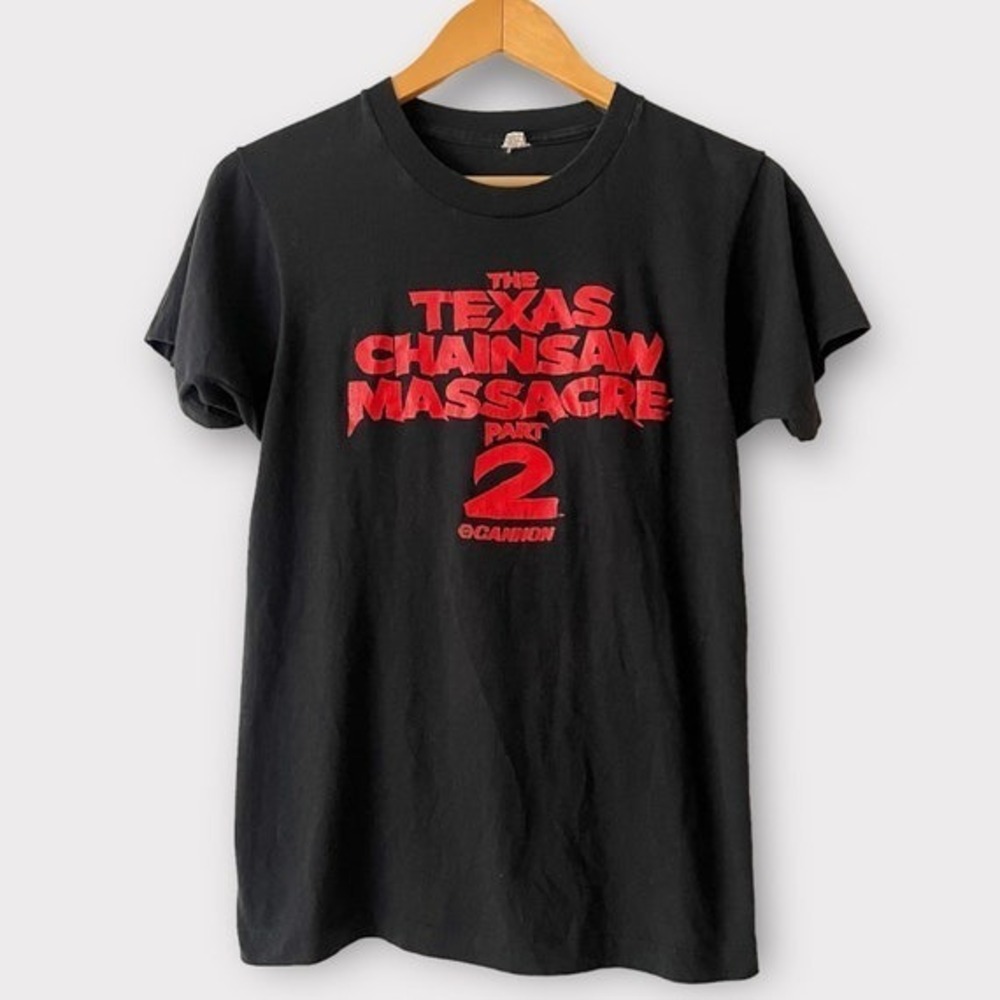 1986 Texas Chainsaw Massacre Part 2 Retro Movie Promo Tee Shirt